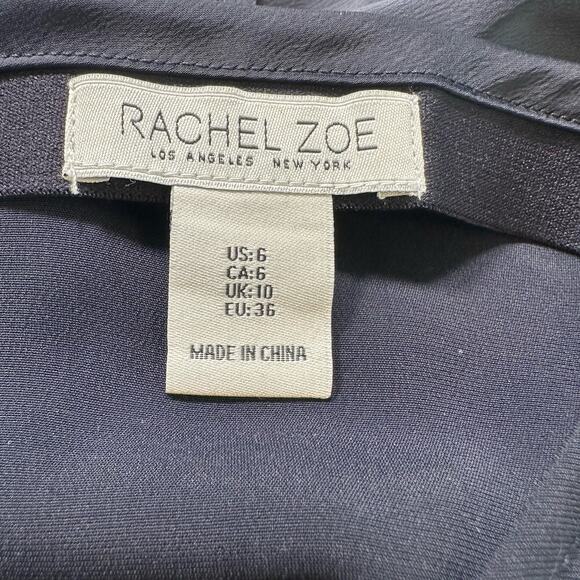 Rachel Zoe Satin Pull On Midi Skirt Black Size 6 Elastic Waist NWT (257) - Picture 7 of 7